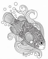 Mandala Fish Coloring Pages Relax Adults Book Adult Zentangle Itunes Apple Sheets sketch template