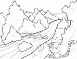 River Coloring Pages Water Kids Forest Coloringpagesfortoddlers Drawing sketch template