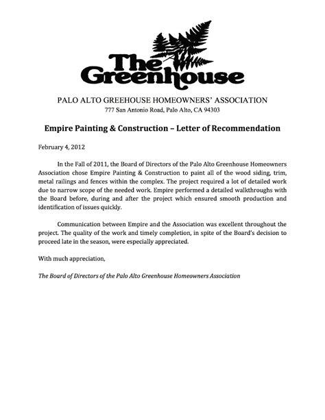 empireworks reviews  resources  greenhouse hoa reference letter