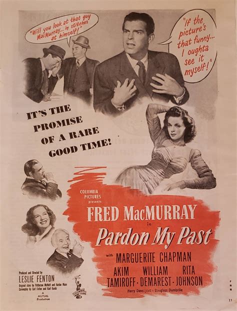 1945 Pardon My Past Movie Film Hollywood Fred Macmurray Marguerite