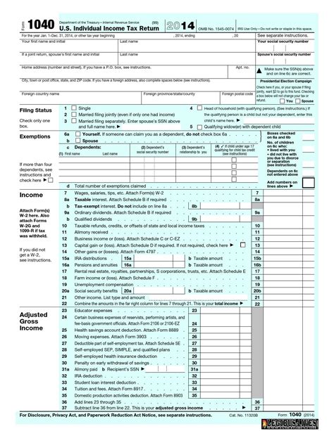 U S Individual Income Tax Return Forms Instructions And Tax Table F1040