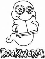 Bookworm Coloring Pages Kids Book Embroidery Template Birthday Color Maybe Contest Books School Party Board Cute Worms Templates Music Drawing sketch template