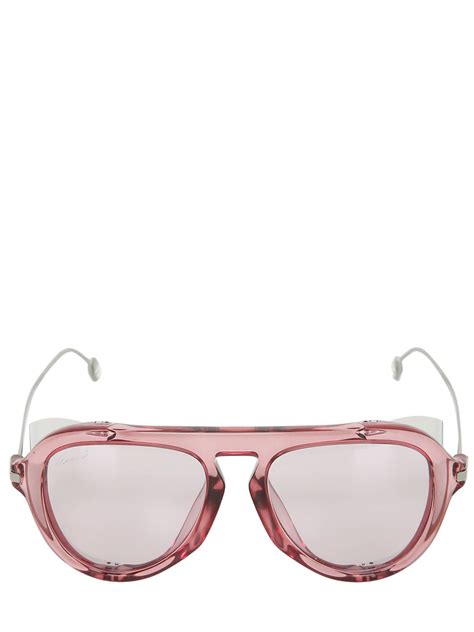 gucci aviator sunglasses w metal blinders in pink lyst