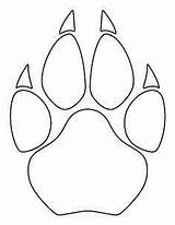 Paw Print Wolf Cougar Lion Drawing Pattern Template Outline Printable Patterns Coloring Patternuniverse Templates Crafts Stencils Stencil Use Dog Creating sketch template