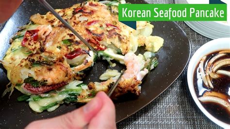 how to make korean seafood pancake haemul pajeon youtube