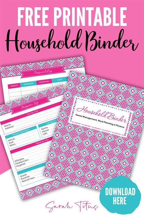 household binder printables  pages household binder printables