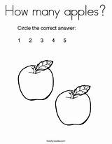 Coloring Apples Many Number Pages Print Ll Twistynoodle sketch template