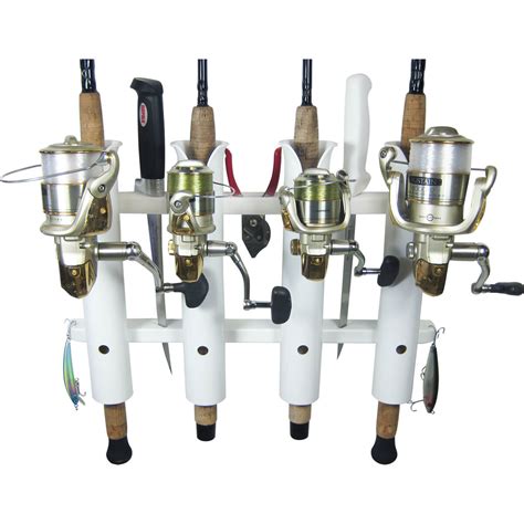 rod deluxe fishing rod holder rack white boat outfitters
