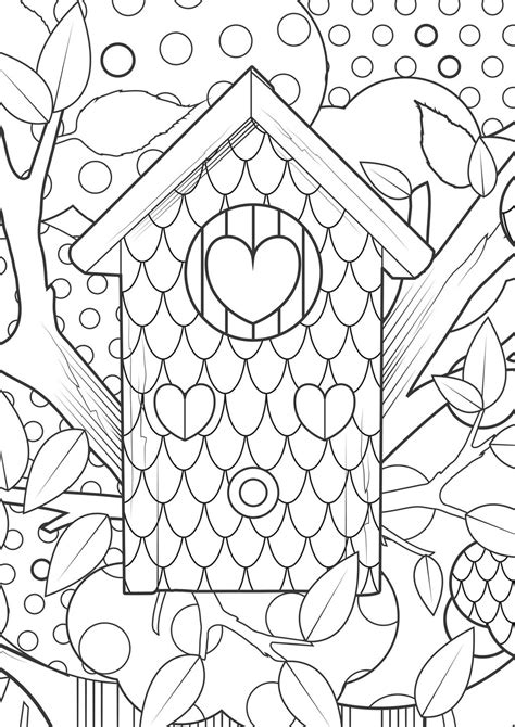 birdhouse coloring pages  getdrawings