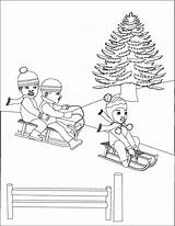Coloring Pages Sledding Kids Line Christmas Library Clipart Index Popular Print sketch template