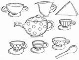 Tea Coloring Party Pages Printable Boston Alice Wonderland Drawing Cup Kids Teapot Teacup Adults Cups Print Getdrawings Book Sheets Color sketch template