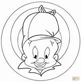 Elmer Fudd Tunes Looney Coloringhome Chasseur Gratuit Melodie Zwariowane Drukuj sketch template