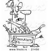 Outlined Businessman Complaints Complain sketch template