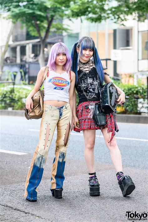 Japanese Idols Street Styles W Purple Bob Blue Twin