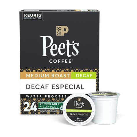 peets coffee  cup pods decaf especial medium roast  ct single serve pods compatible
