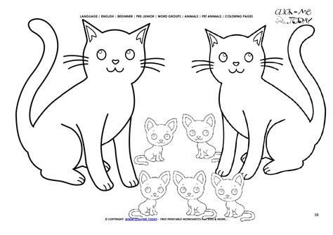 cat family coloring page  file svg png dxf eps