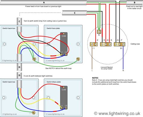 gang   light switch wiring diagram uk