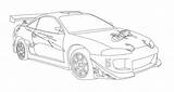 Eclipse Fast Furious Coloring Mitsubishi Drawing Pages Template Drawings sketch template