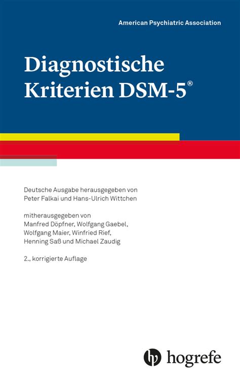 diagnostische kriterien dsm   deutsche ausgabe herausgegeben von peter falkai und hans