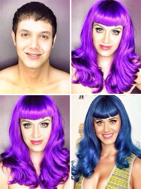 Guy Transforms His Face With Makeup To Look Like Female Hollywood