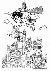 Potter Harry Coloring Pages Hogwarts Book Printable Adult Express Print Maatjes Color Templates Castle Alley Diagon Template Kids Drawings Choose sketch template