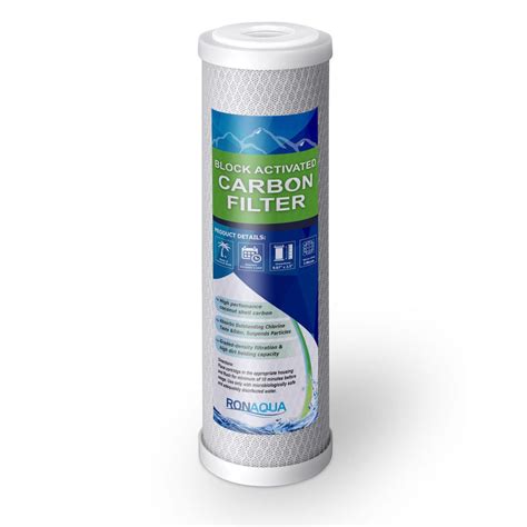 10 Inch 5 Micron Activated Carbon Block Water Filter Cartridge Ronaqua
