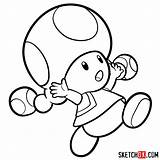 Mario Super Toadette Games Step Draw sketch template
