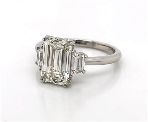 stone emerald cut ring  trapezoids los angeles jeweler peter norman