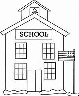 School Coloring House Pages sketch template