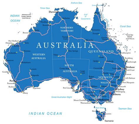 australia map guide   world