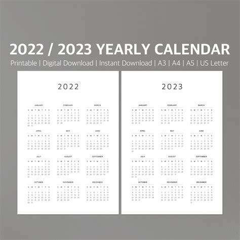 yearly calendar printable yearly calendarlabs