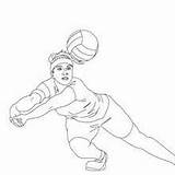 Volleyball Voleibol Pase Colorear Zum Ausmalen Defensa Kleurplaat Volleybal Recepcion Desenho Saque Rodillas Hellokids sketch template