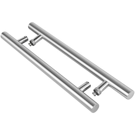 commercial door pull handles   stainless steel  woodglass