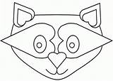 Raccoon Mask Coloring Netart sketch template
