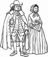 Quaker Colonial Couple Penn Idibujos sketch template