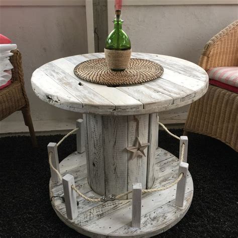 cable drum table maritime shabby style diy furniture ideas