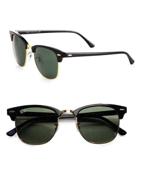 Ray Ban Classic Clubmaster Sunglasses In Black For Men Lyst