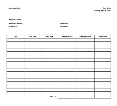 printable time sheets  doctemplates