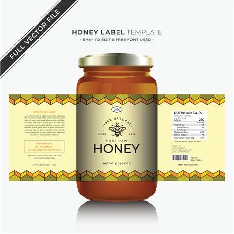 honey label packaging honey design jar label  product label