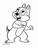 Chip Dale Coloring Pages Disney Christmas Disneyclips Printable Looking Funstuff sketch template