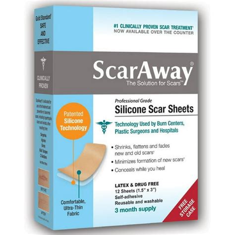 scaraway professional grade silicone scar treatment sheets  ea