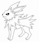 Jolteon Lineart Pokemon Poke Lines Coloring Color Deviantart Charizard Drawing Pages Da Paint Stats sketch template