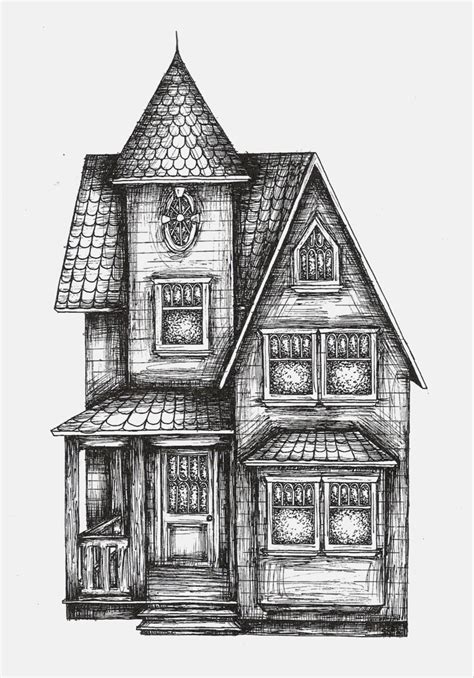 easy pencil drawings house images   finder