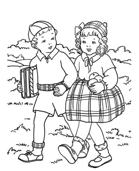 bluebonkers kids coloring pages walking  school