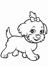 Coloring Pages Puppy Cute Girls Print sketch template
