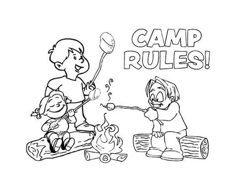 summer camp camp rules  summer camp coloring page