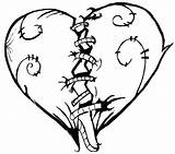 Heart Emo Broken Clipart Cliparts Hearts Drawings Library Coloring Pages sketch template