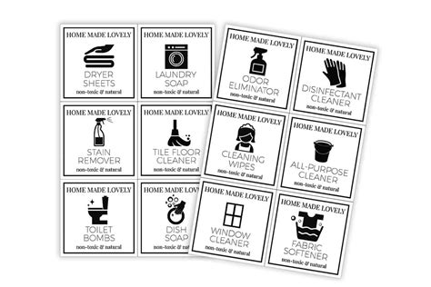 printable labels  homemade cleaning products