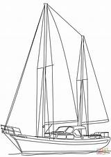 Ketch Coloring Sailing Pages Drawing Vectors Premium sketch template
