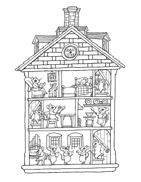 coloring page house rooms coloring home